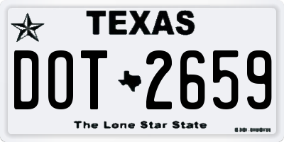 TX license plate DOT2659