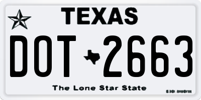 TX license plate DOT2663