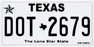 TX license plate DOT2679