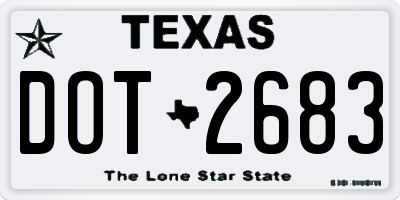 TX license plate DOT2683