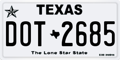 TX license plate DOT2685