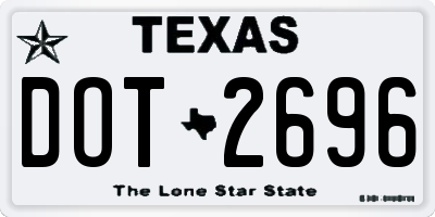 TX license plate DOT2696