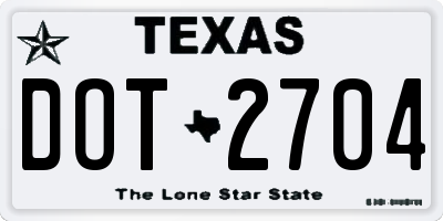 TX license plate DOT2704