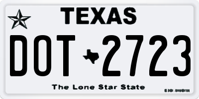 TX license plate DOT2723