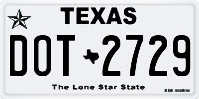 TX license plate DOT2729