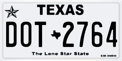 TX license plate DOT2764