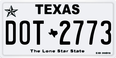 TX license plate DOT2773