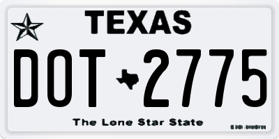 TX license plate DOT2775