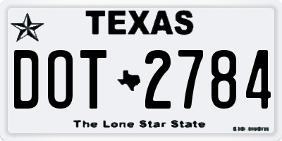 TX license plate DOT2784