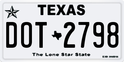 TX license plate DOT2798