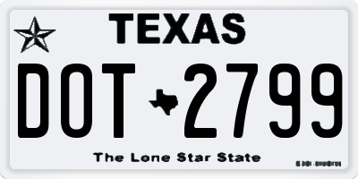 TX license plate DOT2799
