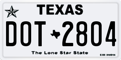 TX license plate DOT2804