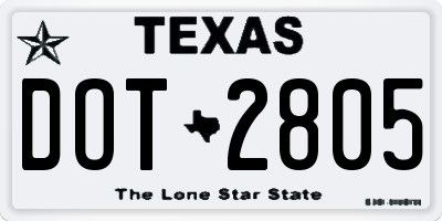 TX license plate DOT2805