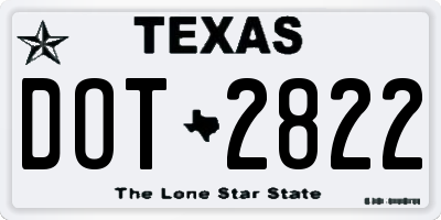 TX license plate DOT2822