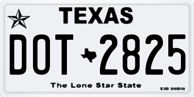 TX license plate DOT2825