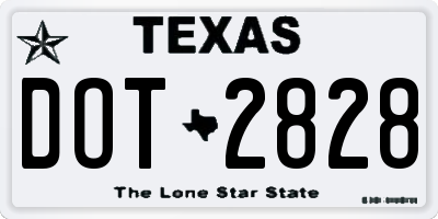 TX license plate DOT2828