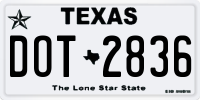 TX license plate DOT2836