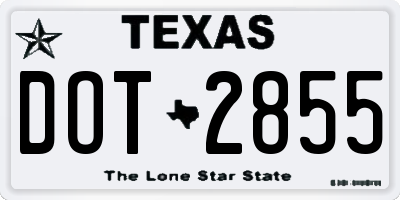 TX license plate DOT2855