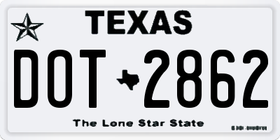 TX license plate DOT2862