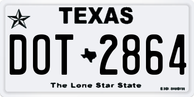 TX license plate DOT2864