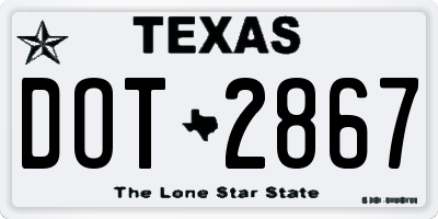 TX license plate DOT2867