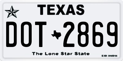 TX license plate DOT2869