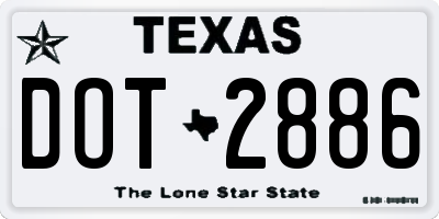 TX license plate DOT2886