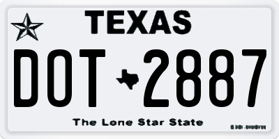 TX license plate DOT2887