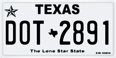 TX license plate DOT2891