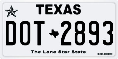 TX license plate DOT2893