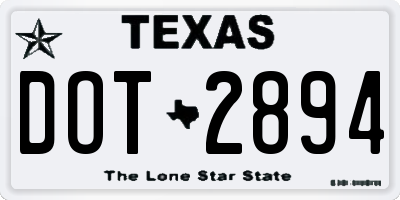 TX license plate DOT2894
