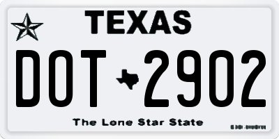 TX license plate DOT2902