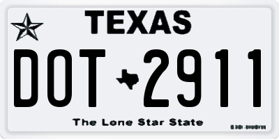 TX license plate DOT2911
