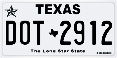 TX license plate DOT2912