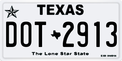 TX license plate DOT2913