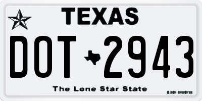 TX license plate DOT2943