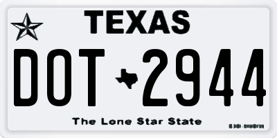 TX license plate DOT2944