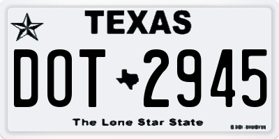 TX license plate DOT2945