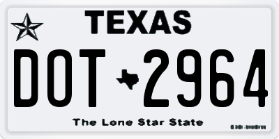 TX license plate DOT2964