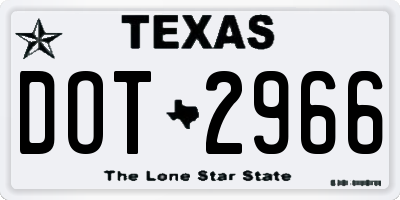TX license plate DOT2966