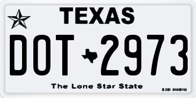 TX license plate DOT2973