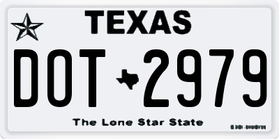 TX license plate DOT2979