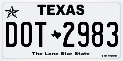 TX license plate DOT2983