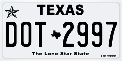 TX license plate DOT2997