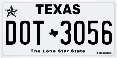 TX license plate DOT3056