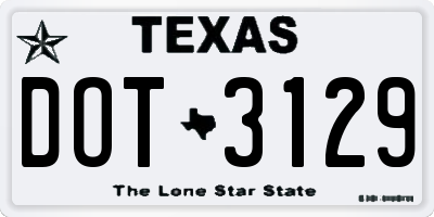 TX license plate DOT3129