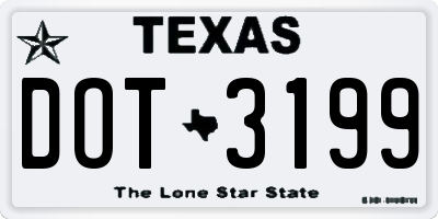 TX license plate DOT3199