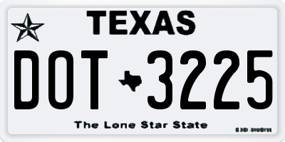 TX license plate DOT3225