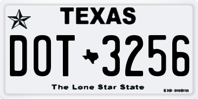 TX license plate DOT3256