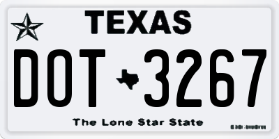 TX license plate DOT3267